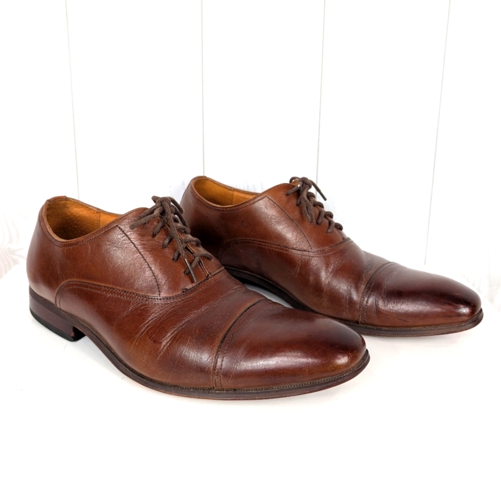 Florsheim Brown Leather Dress Shoes Men's Size 8D Oxford Cap Toe Shoes